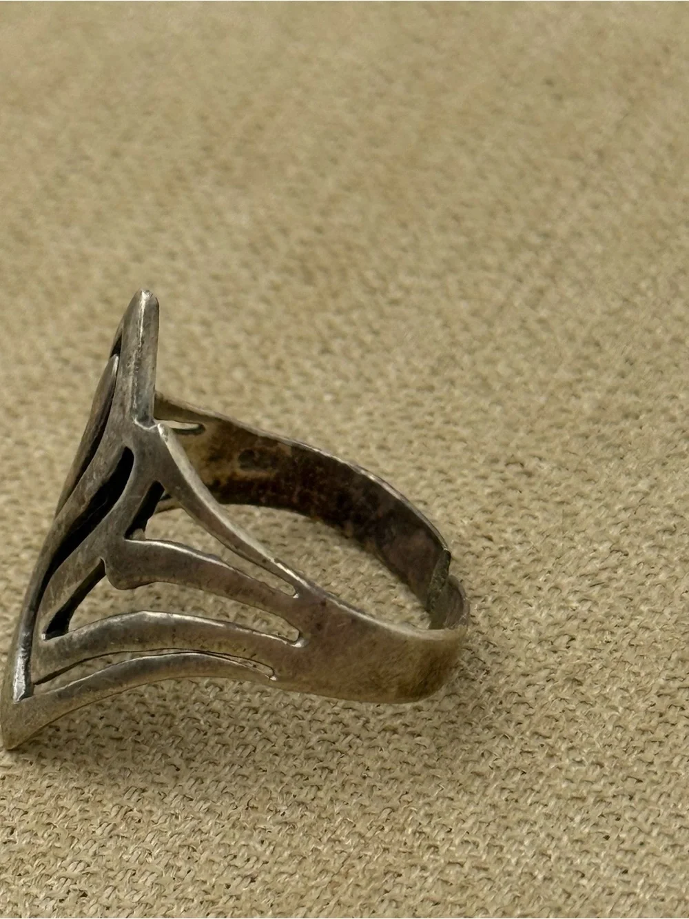 Statement sterling Silver Cutout Ring